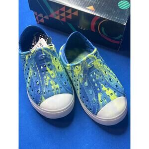 Skechers Boy's Foamies Guzman Flash Solar Beamz Slip-On Blue/Lime Size 8 Toddler